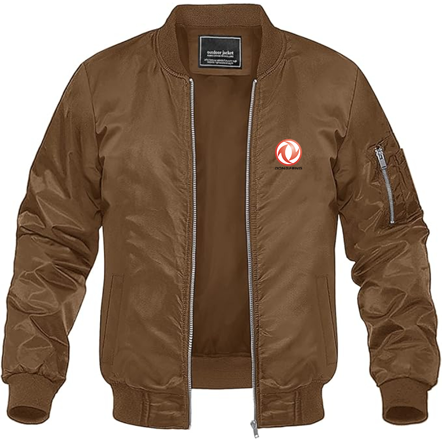 Men's Dongfeng Logo Lightweight Bomber Jacket Windbreaker Softshell Varsity Jacket Coat