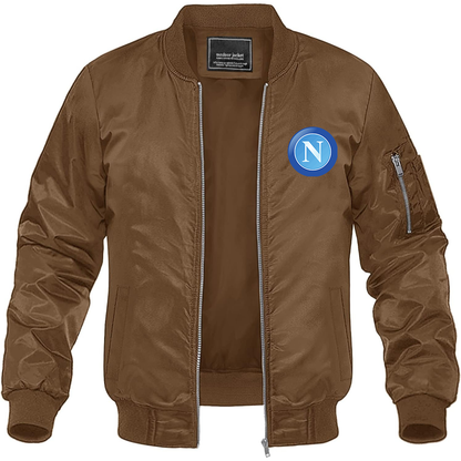 Men's Napoli FC Lightweight Bomber Jacket Windbreaker Softshell Varsity Jacket Coat