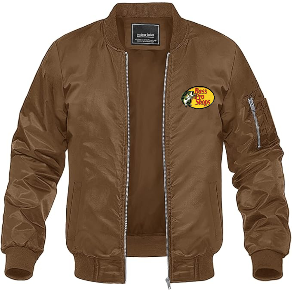 Men's Bass Pro Shops Logo Lightweight Bomber Jacket Windbreaker Softshell Varsity Jacket Coat