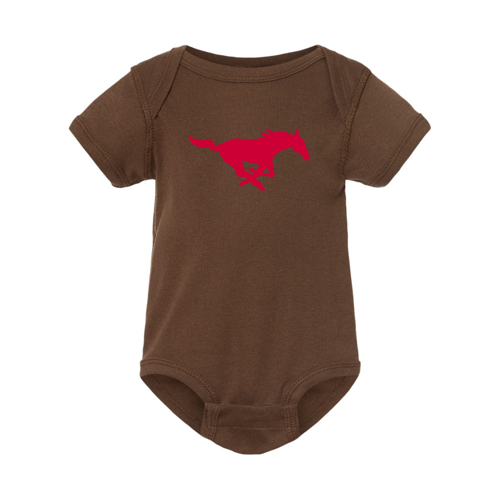 SMU Mustangs Logo Rabbit Skins Infant Baby Rib Bodysuit