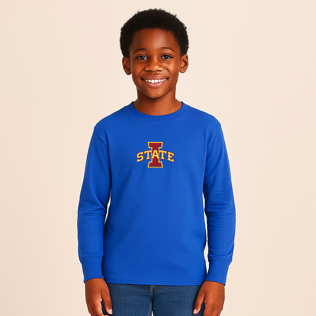 Youth Iowa State Cyclones Logo Cotton Long Sleeve T-Shirt