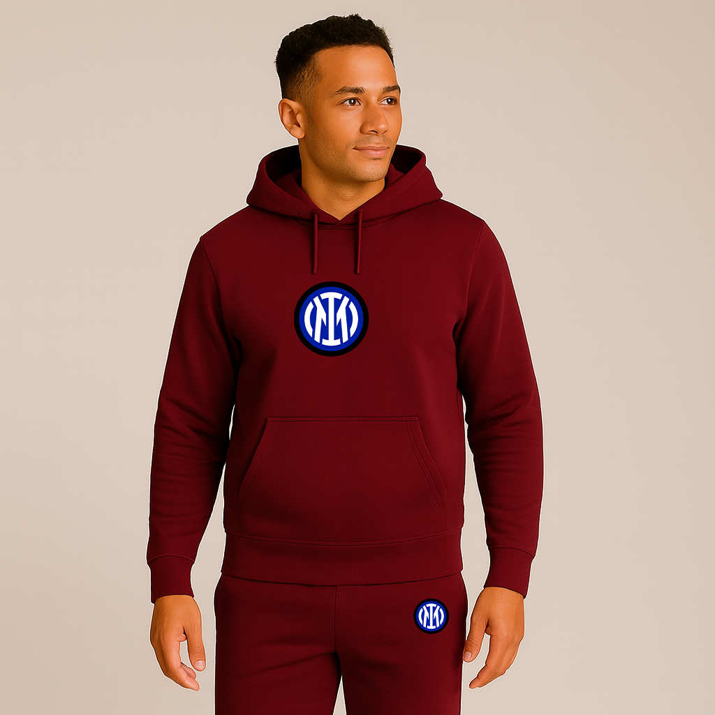 Men's Inter Milan 2025 Soccer Logo Hoodie Joggers Set