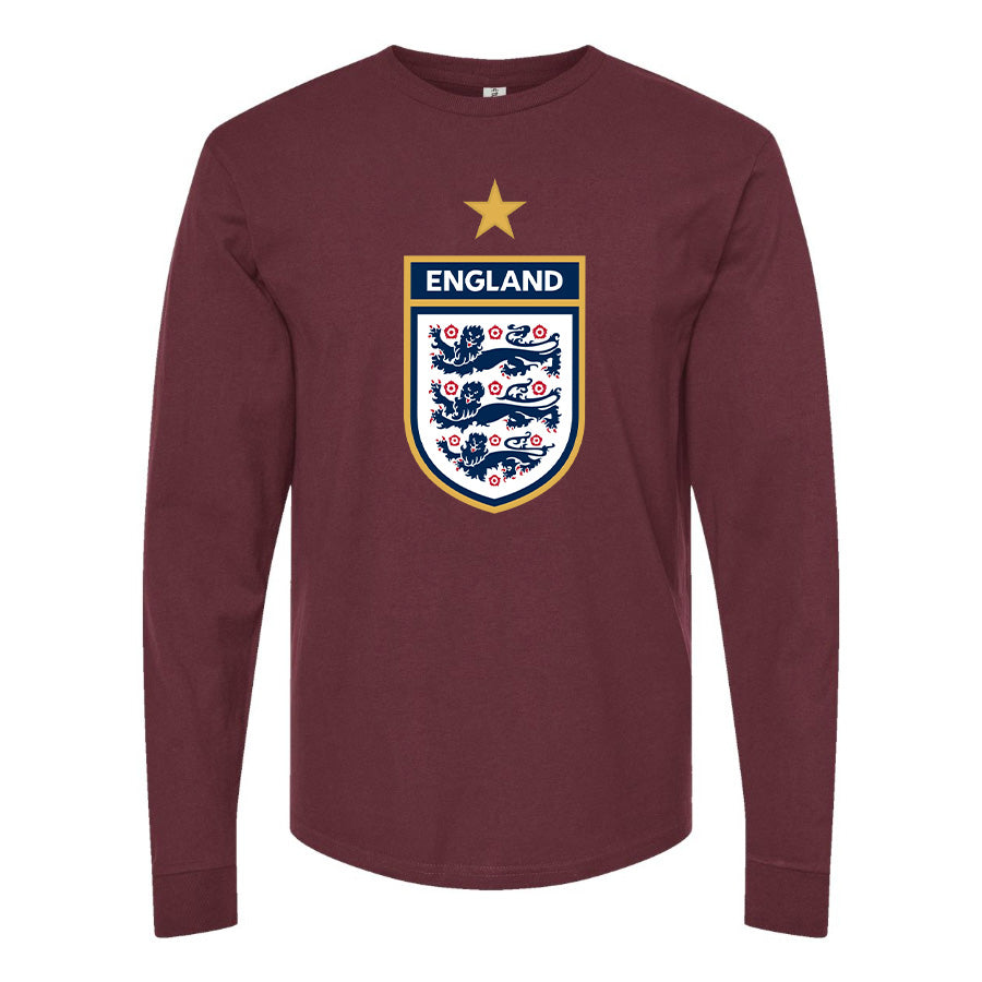 Men's England National Soccer Team Long Sleeve T-Shirt