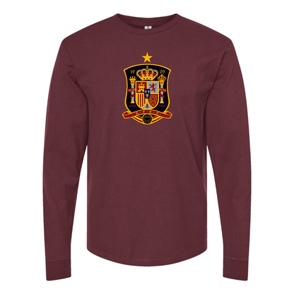Men's Spain National Soccer Team Long Sleeve T-Shirt