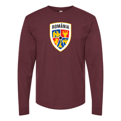Men's Romania National Soccer Team Long Sleeve T-Shirt