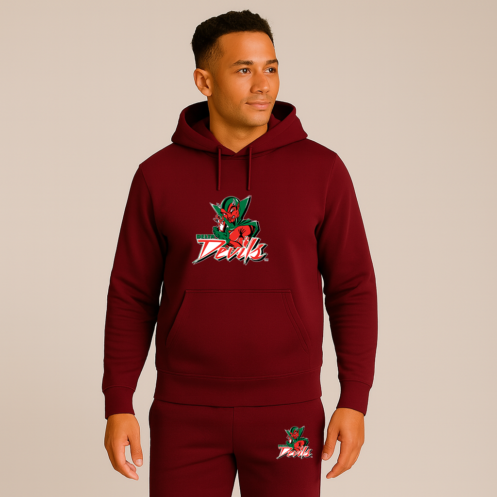 Men's MVSU Delta Devils Logo Hoodie Joggers Set