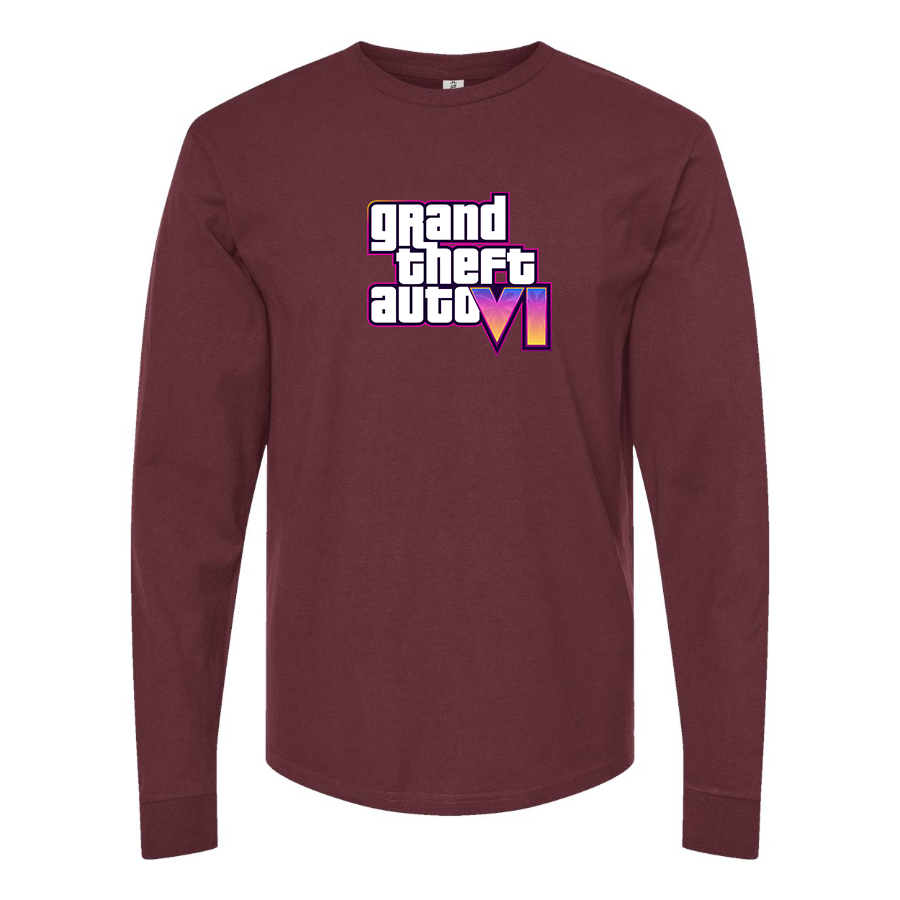 Men's GTA 6 Grand Theft Auto VI Long Sleeve T-Shirt Game