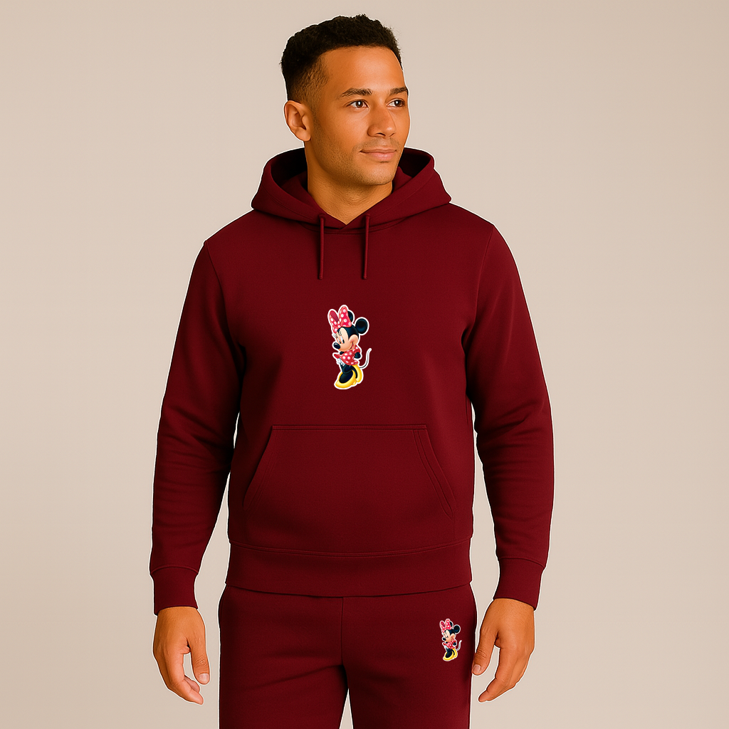 Men's Minnie Mouse Cartoon Hoodie Joggers Set