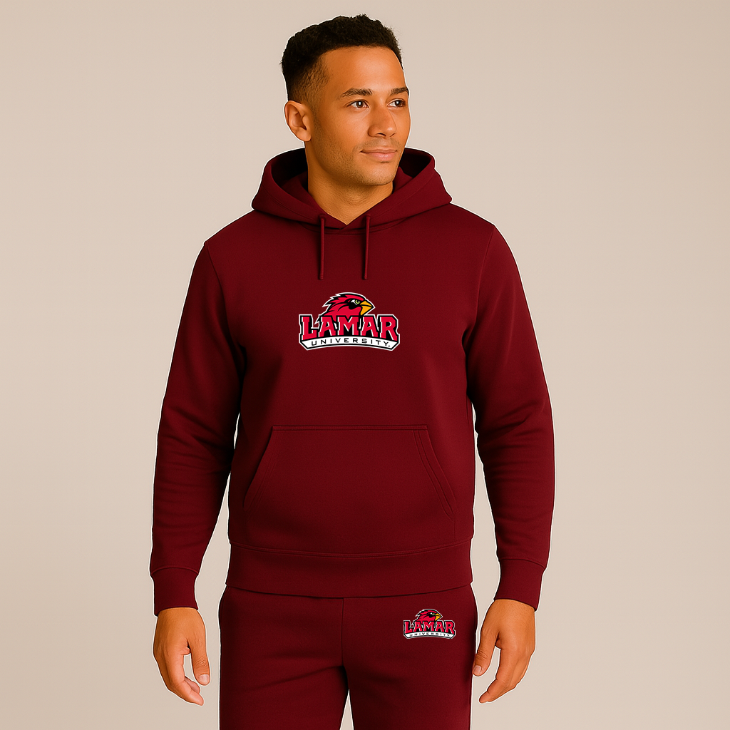 Men's Lamar Cardinals Logo Hoodie Joggers Set