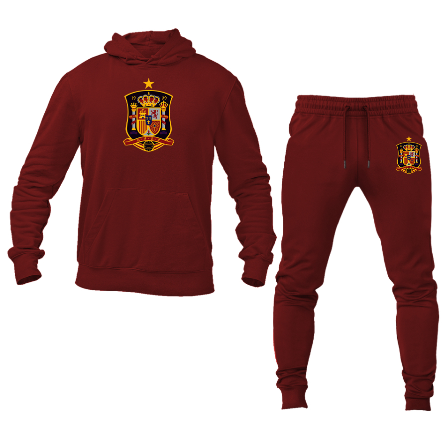 Men's Spain National Soccer Team Hoodie Joggers Set