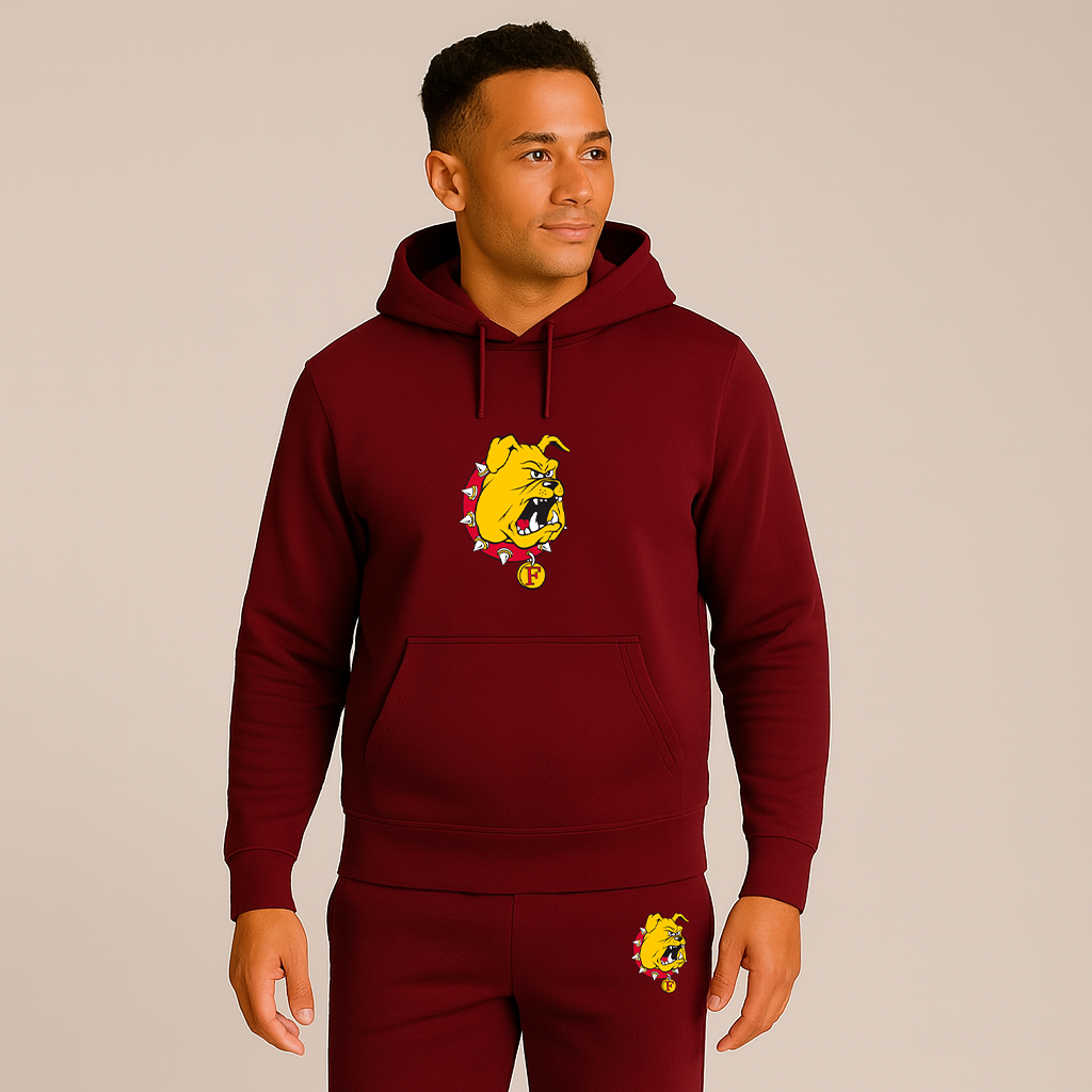Men's Ferris State Bulldogs Logo Hoodie Joggers Set