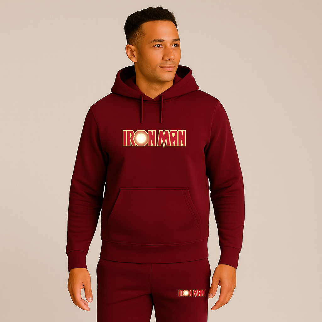 Men's Iron Man Marvel Superhero Hoodie Joggers Set