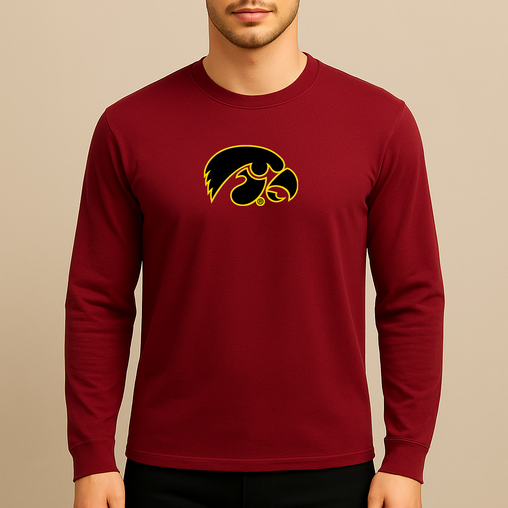 Men's Iowa Hawkeyes Logo Long Sleeve T-Shirt