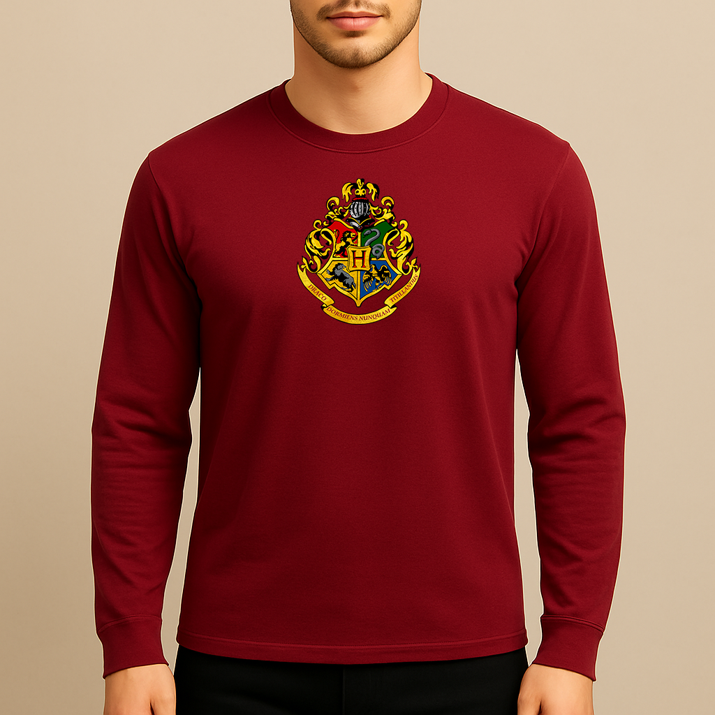 Men's Hogwarts Emblem Harry Potter Movie Long Sleeve T-Shirt