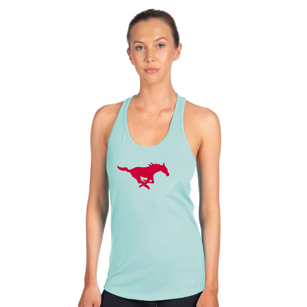 Women's SMU Mustangs Logo Next Level Ideal Racerback Tank