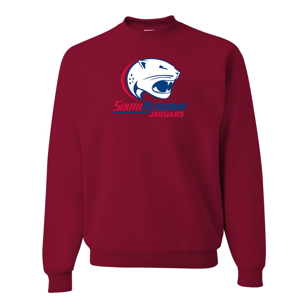 Men's South Alabama Jaguars Logo JERZEES NuBlend Crewneck Sweatshirt