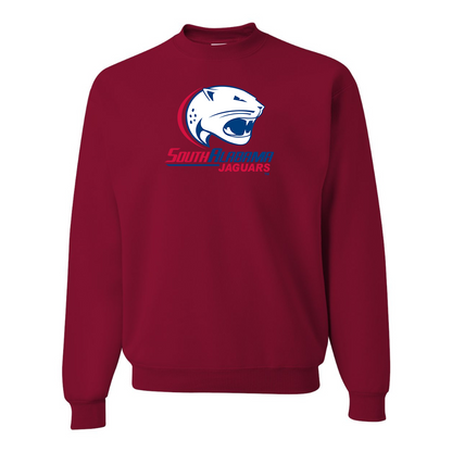 Men's South Alabama Jaguars Logo JERZEES NuBlend Crewneck Sweatshirt