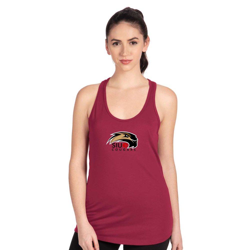 Women's SIU Edwardsville Cougars Logo Next Level Ideal Racerback Tank