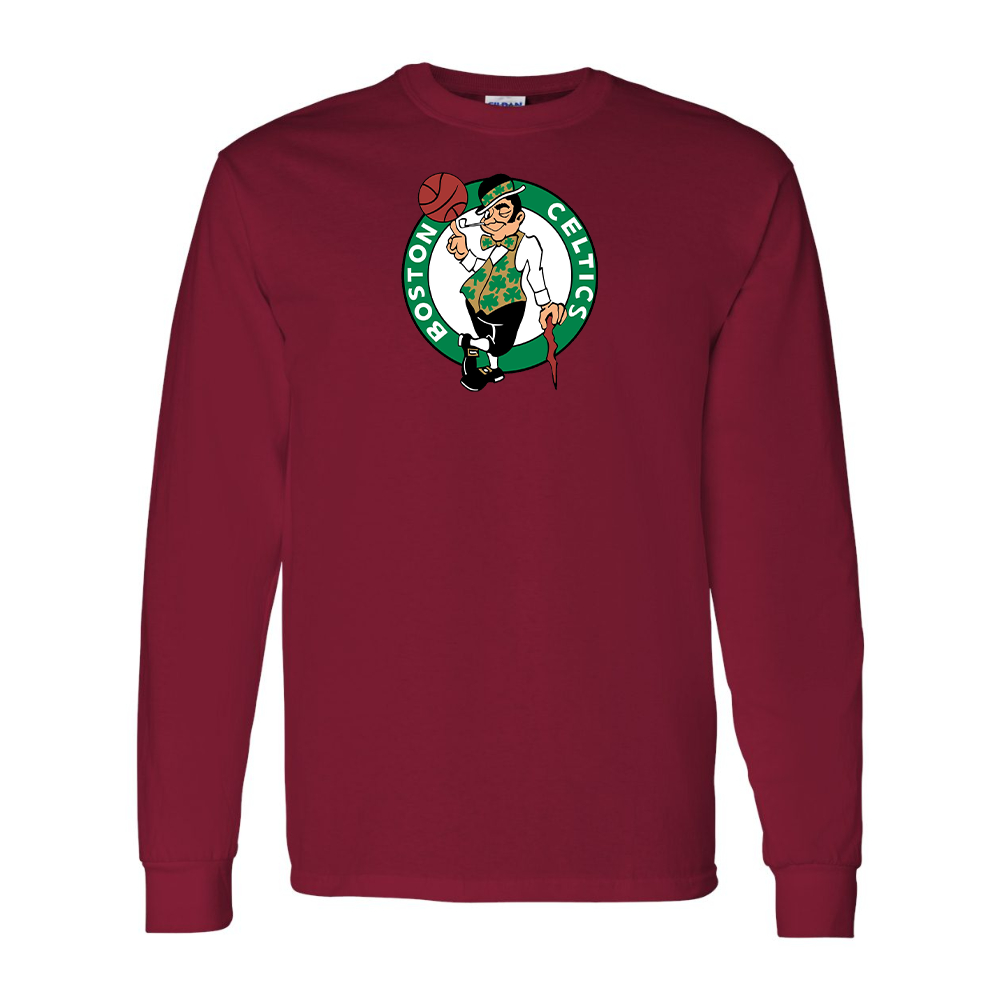 Men's Boston Celtics Logo Gildan Heavy Cotton Long Sleeve T-Shirt