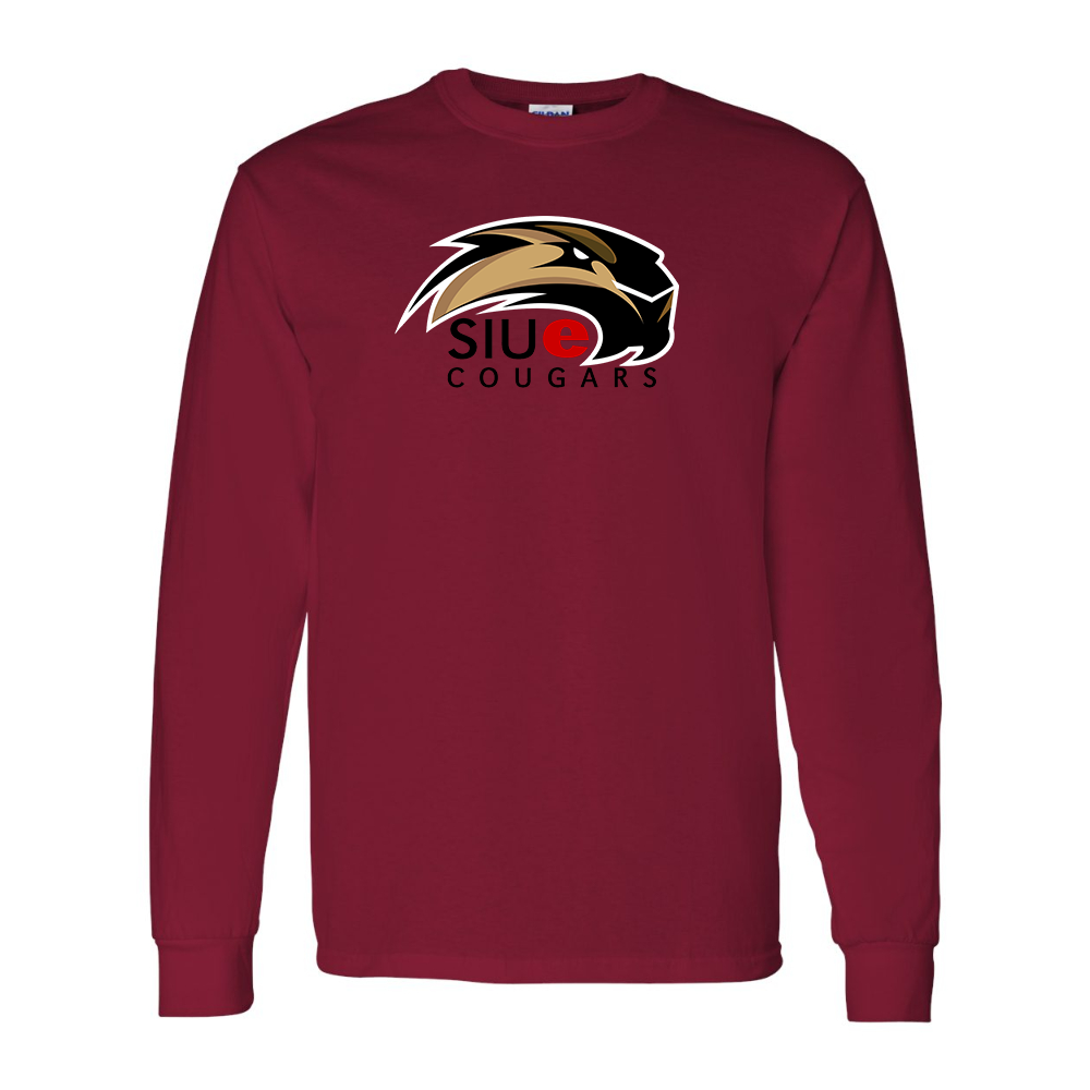 Men's SIU Edwardsville Cougars Logo Gildan Heavy Cotton Long Sleeve T-Shirt