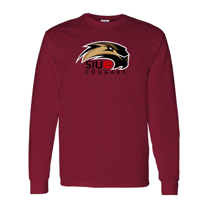Men's SIU Edwardsville Cougars Logo Gildan Heavy Cotton Long Sleeve T-Shirt