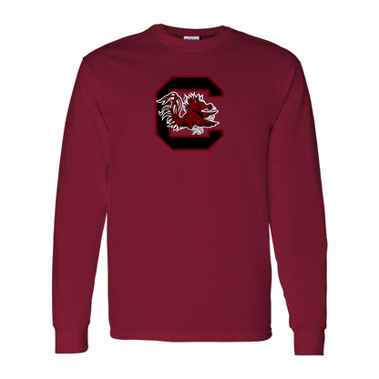 Men's South Carolina Gamecocks Logo Gildan Heavy Cotton Long Sleeve T-Shirt