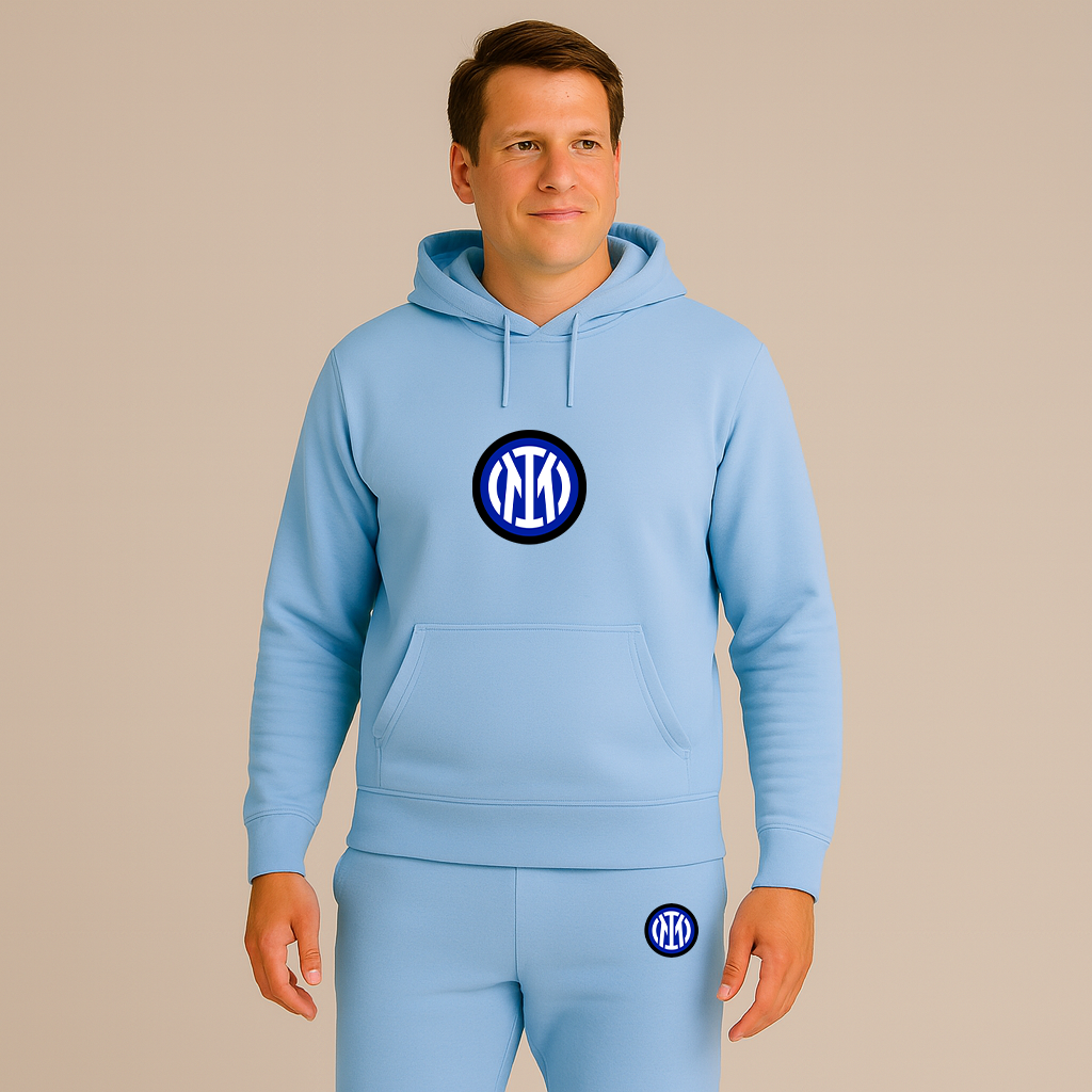 Men's Inter Milan 2025 Soccer Logo Hoodie Joggers Set