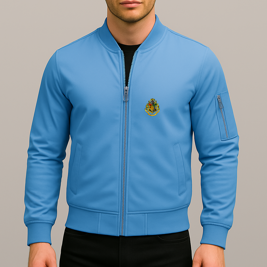 Men's Hogwarts Emblem Harry Potter Movie Lightweight Bomber Jacket Windbreaker Softshell Varsity Jacket Coat