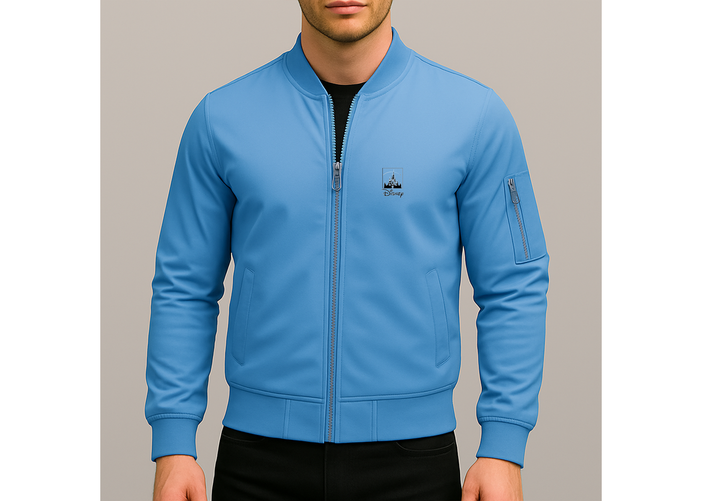 Men's Walt Disney Cartoon  Lightweight Bomber Jacket Windbreaker Softshell Varsity Jacket Coat