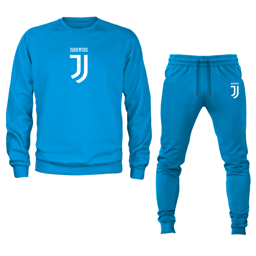 Men's Juventus Soccer Logo Crewneck Sweatshirt Joggers Suit