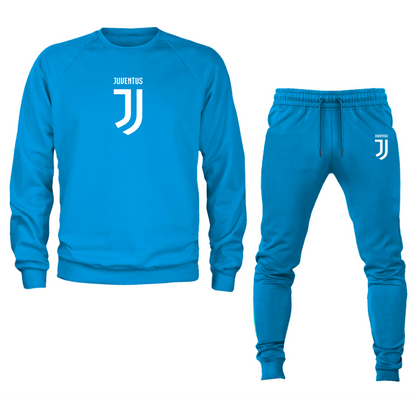 Men's Juventus Soccer Logo Crewneck Sweatshirt Joggers Suit