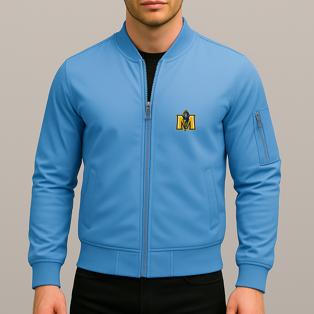 Men's Murray State Racers Logo Lightweight Bomber Jacket Windbreaker Softshell Varsity Jacket Coat