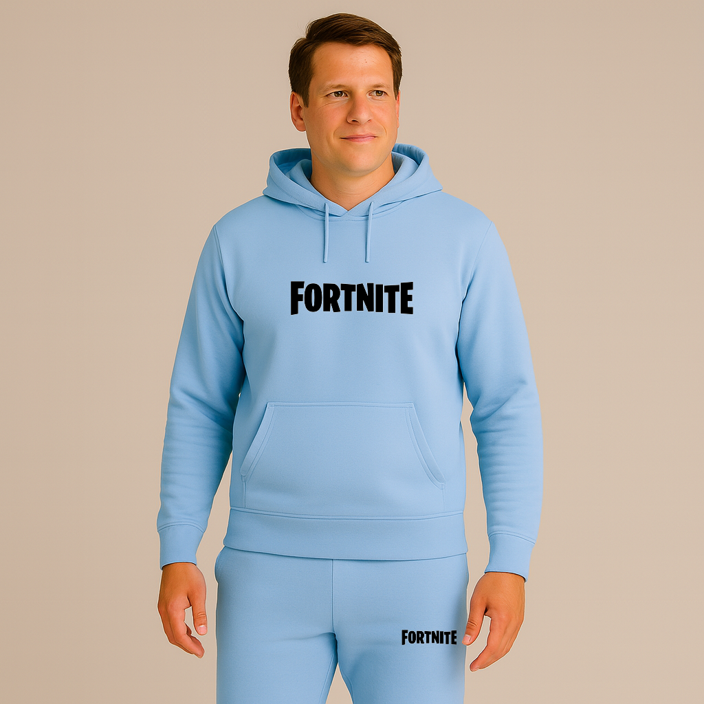 Men's Fortnite Battle Royale Game Logo Hoodie Joggers Set