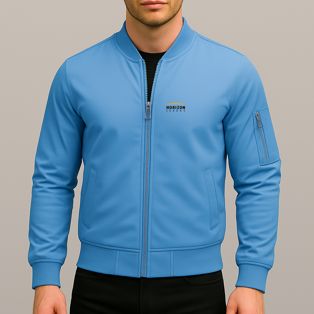 Men's Horizon League Logo Lightweight Bomber Jacket Windbreaker Softshell Varsity Jacket Coat