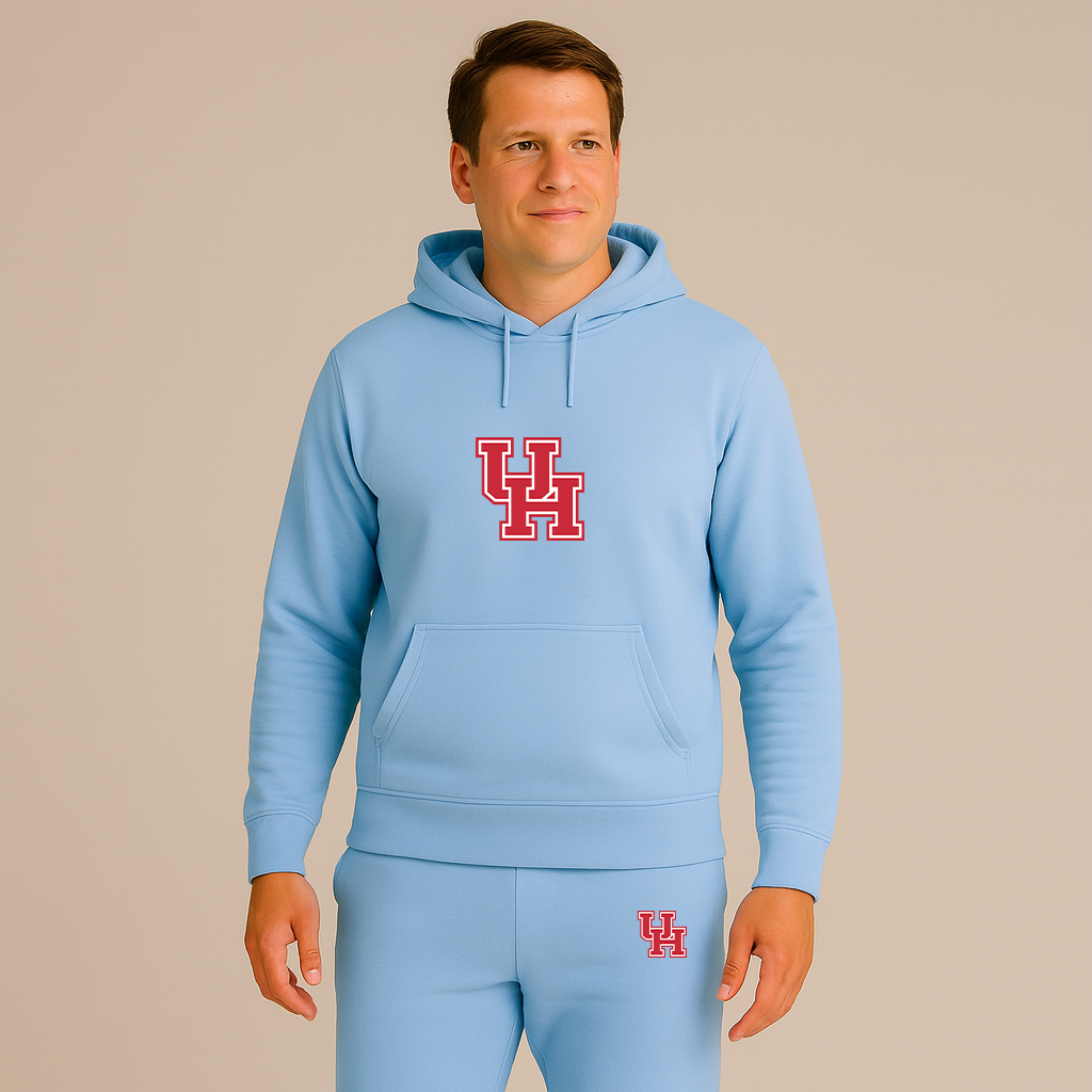 Men's Houston Cougars Logo Hoodie Joggers Set