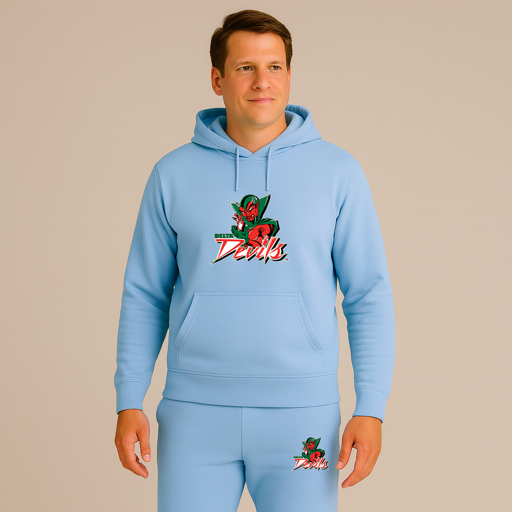 Men's MVSU Delta Devils Logo Hoodie Joggers Set