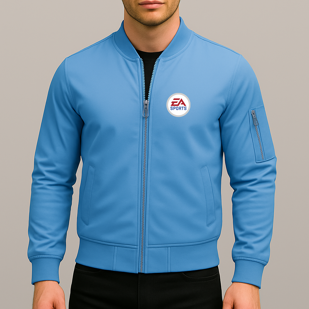 Men's EA SPORTS Logo Lightweight Bomber Jacket Windbreaker Softshell Varsity Jacket Coat