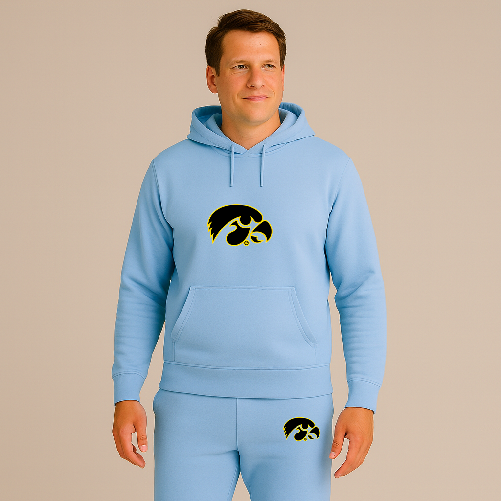 Men's Iowa Hawkeyes Logo Hoodie Joggers Set