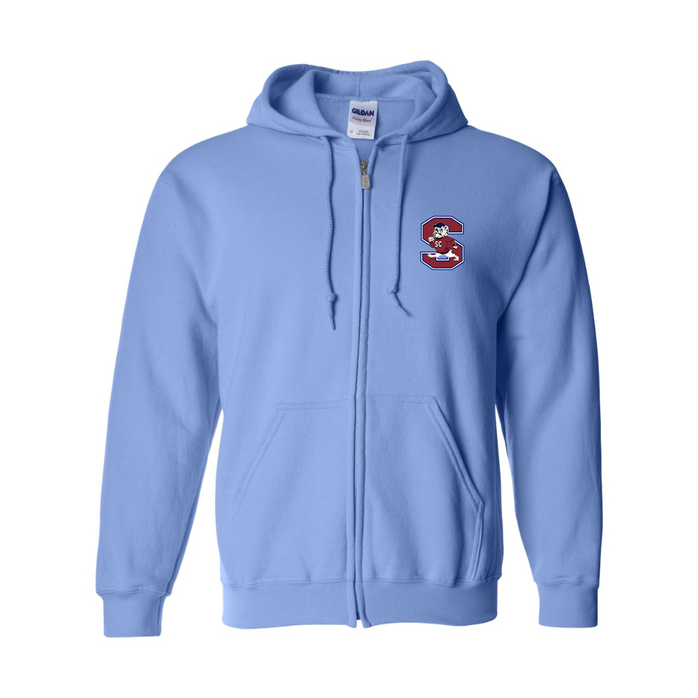 Men's South Carolina State Bulldogs Logo Gildan  Heavy Blend Full Zip Hooded Sweatshirt
