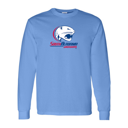 Men's South Alabama Jaguars Logo Gildan Heavy Cotton Long Sleeve T-Shirt