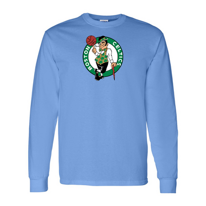 Men's Boston Celtics Logo Gildan Heavy Cotton Long Sleeve T-Shirt