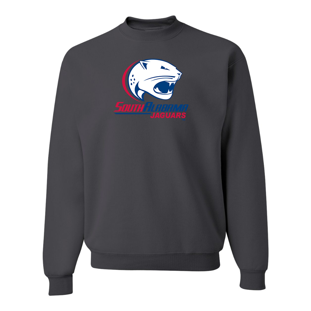 Men's South Alabama Jaguars Logo JERZEES NuBlend Crewneck Sweatshirt