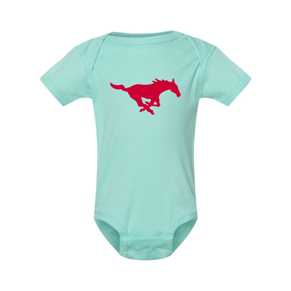 SMU Mustangs Logo Rabbit Skins Infant Baby Rib Bodysuit