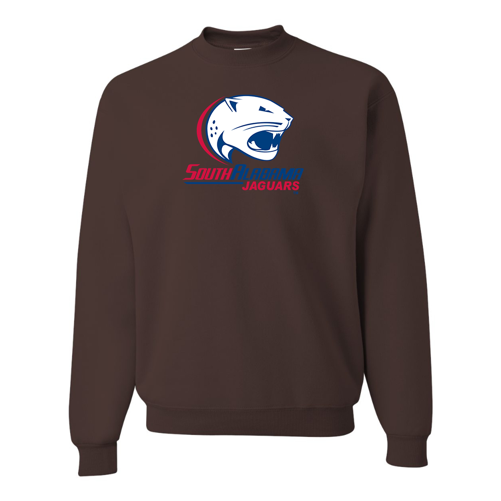 Men's South Alabama Jaguars Logo JERZEES NuBlend Crewneck Sweatshirt
