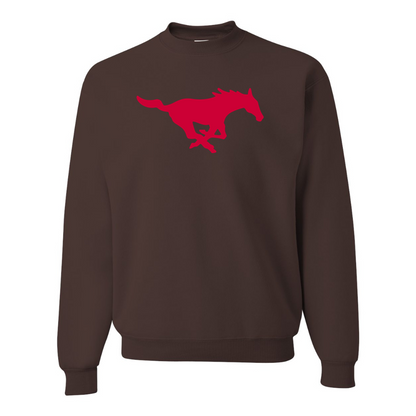 Men's SMU Mustangs Logo  JERZEES NuBlend Crewneck Sweatshirt