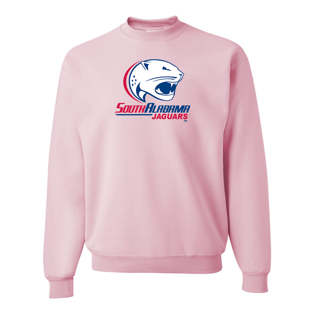 Men's South Alabama Jaguars Logo JERZEES NuBlend Crewneck Sweatshirt
