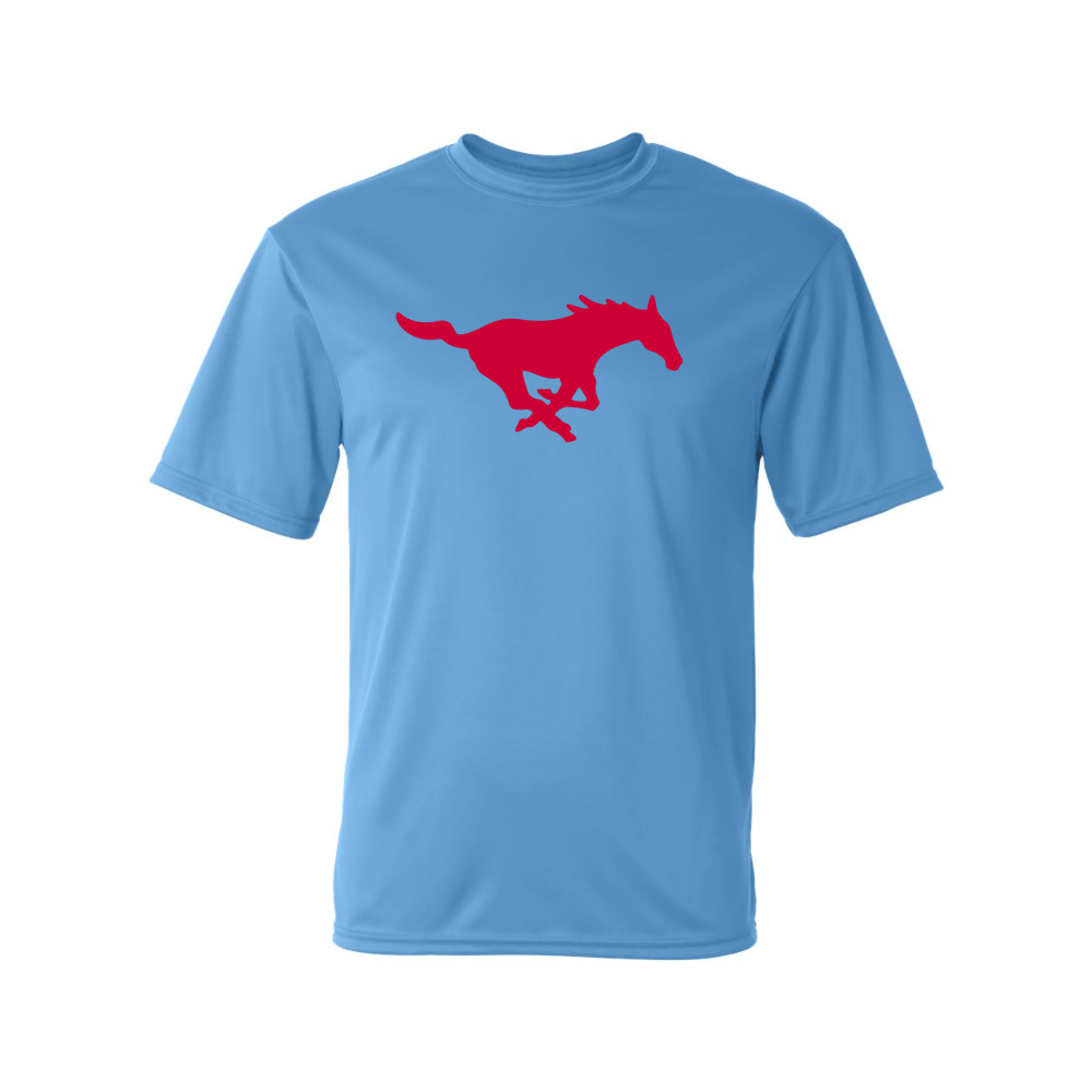 Men's SMU Mustangs Logo Polyester T-Shirt