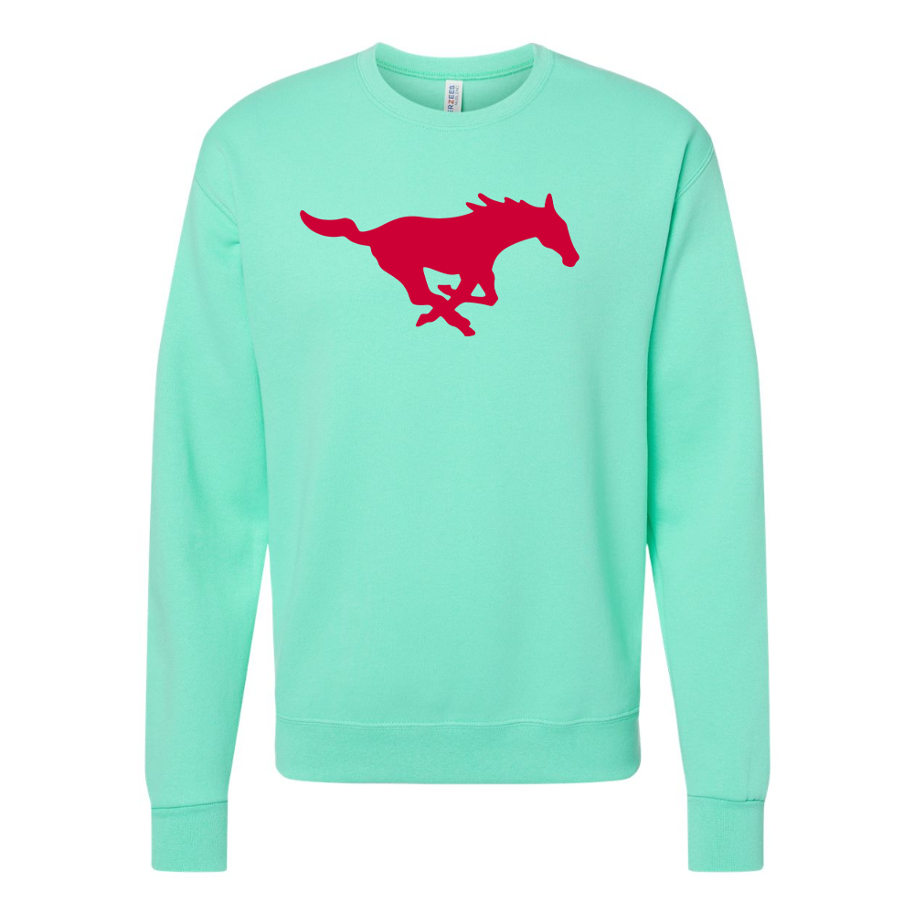 Men's SMU Mustangs Logo  JERZEES NuBlend Crewneck Sweatshirt