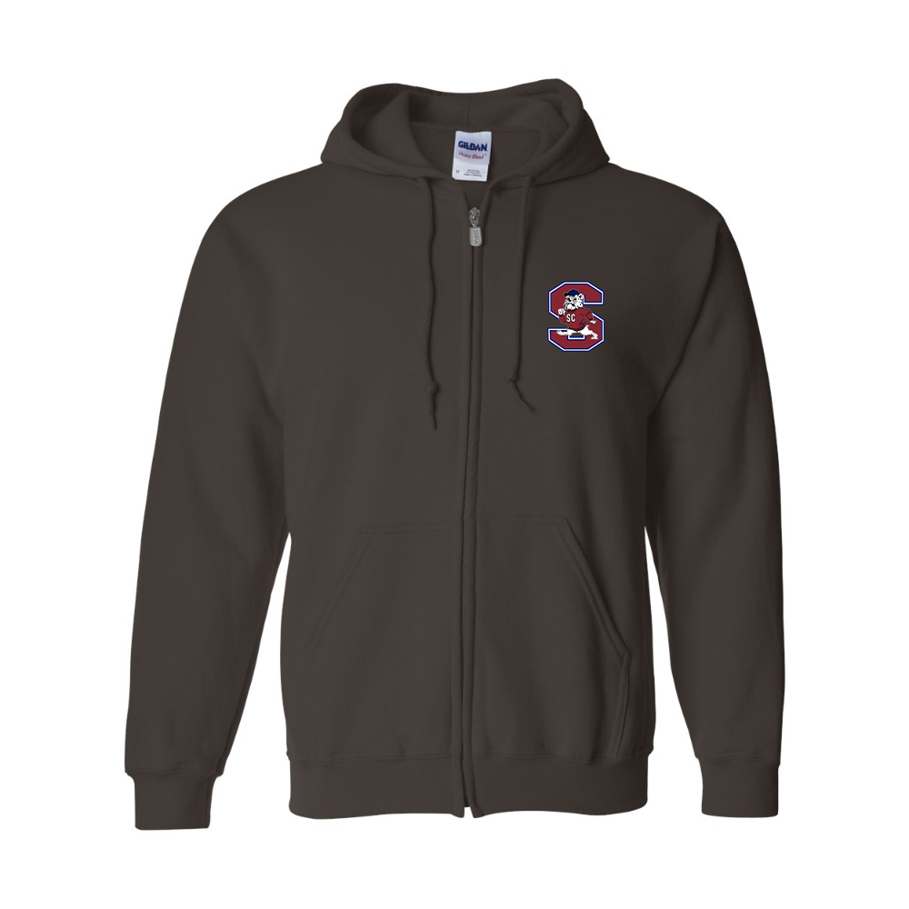 Men's South Carolina State Bulldogs Logo Gildan  Heavy Blend Full Zip Hooded Sweatshirt