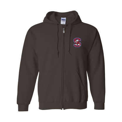Men's South Carolina State Bulldogs Logo Gildan  Heavy Blend Full Zip Hooded Sweatshirt